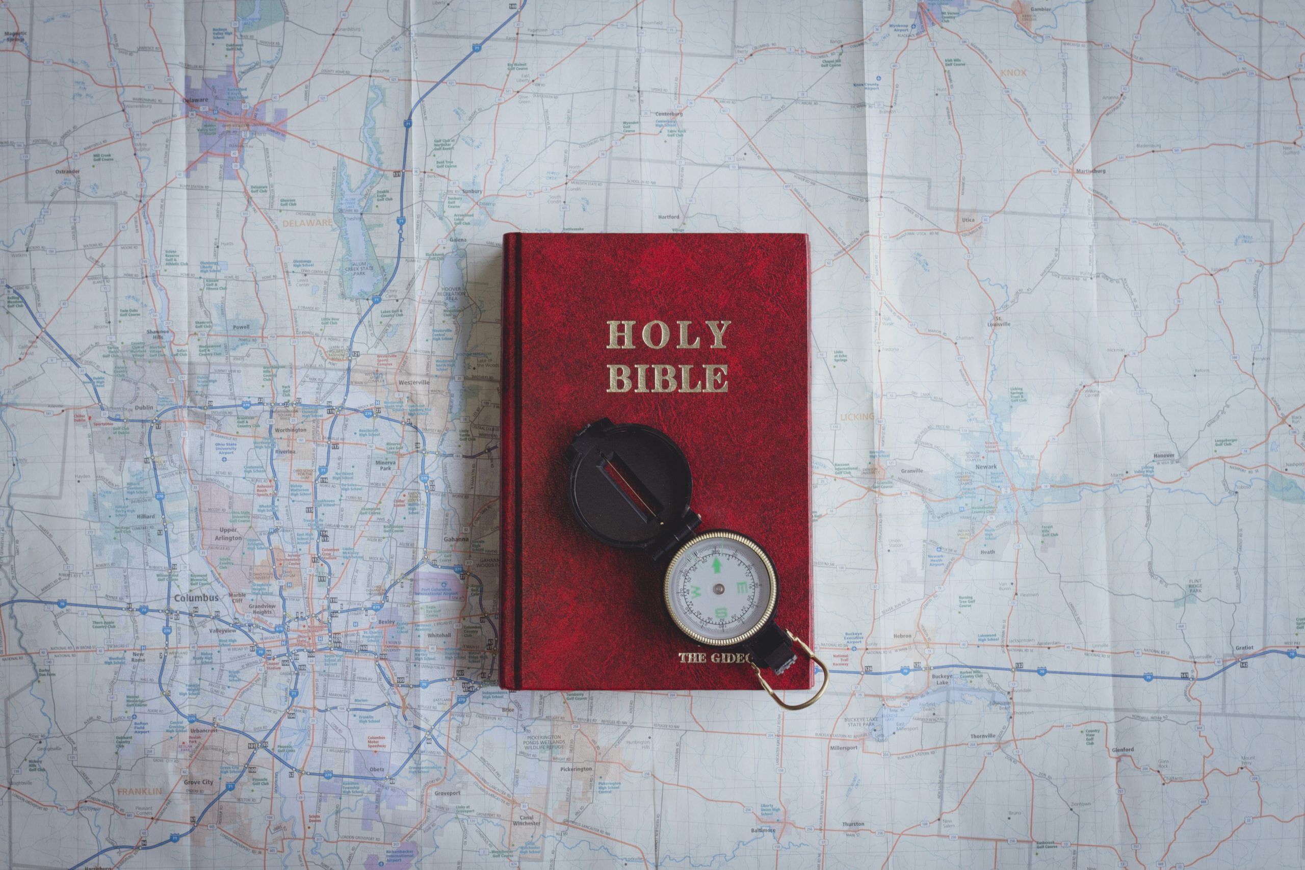 Bible map compass